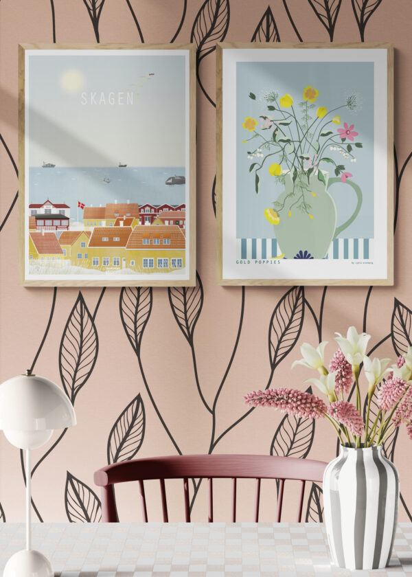 Gold poppies med Skagen plakat