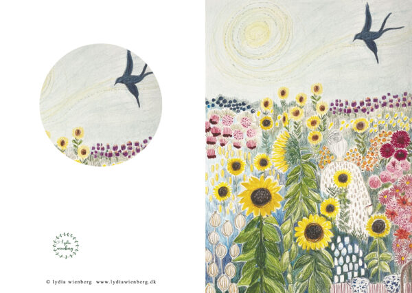 A5 dobbelt kort SUNFLOWERS
