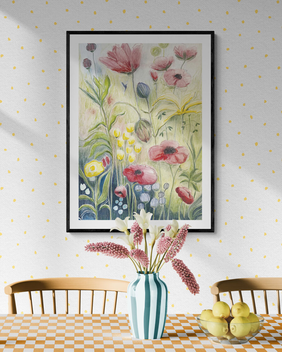 Moon flowers Art Print