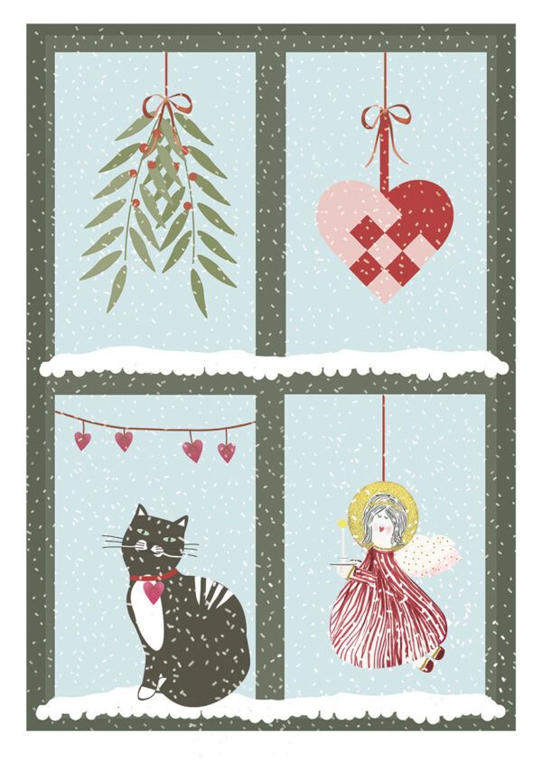 Julekort med julevindue